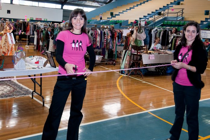 Raid My Wardrobe Founder Rachel Prest during the event's launch at Newcastle Basketball Stadium.