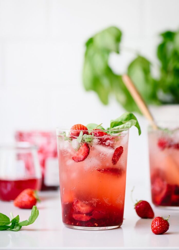 Strawberry-basil-sodas