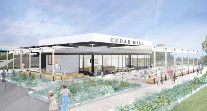 An artist’s impression of the precinct to be known as Cedar Mill.