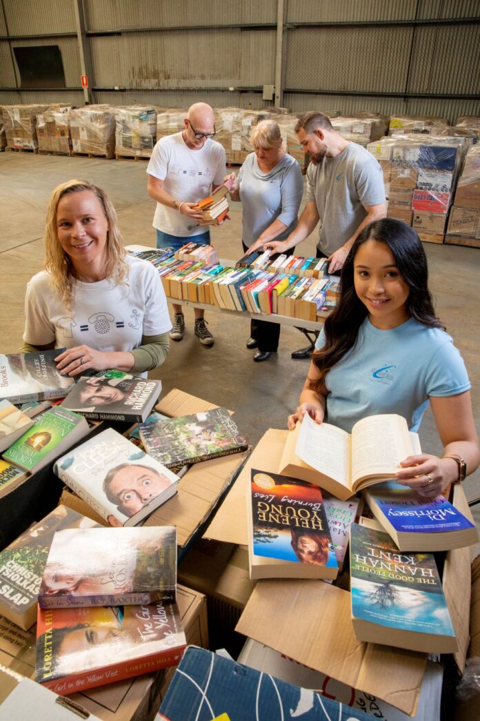 people packing up books