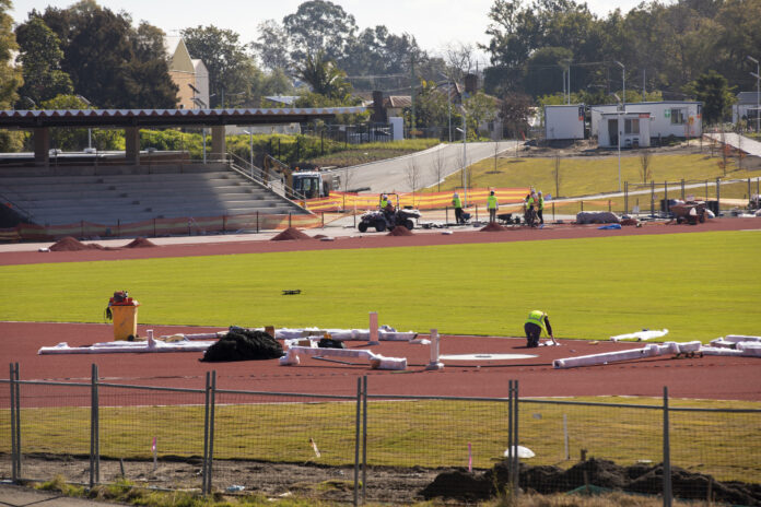 Maitland athletic track being worked on