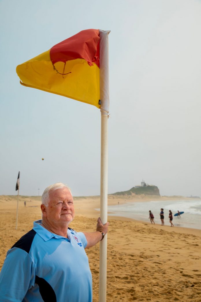 Hunter Surf Life Saving President Henry Scruton at Nobbys Beach.