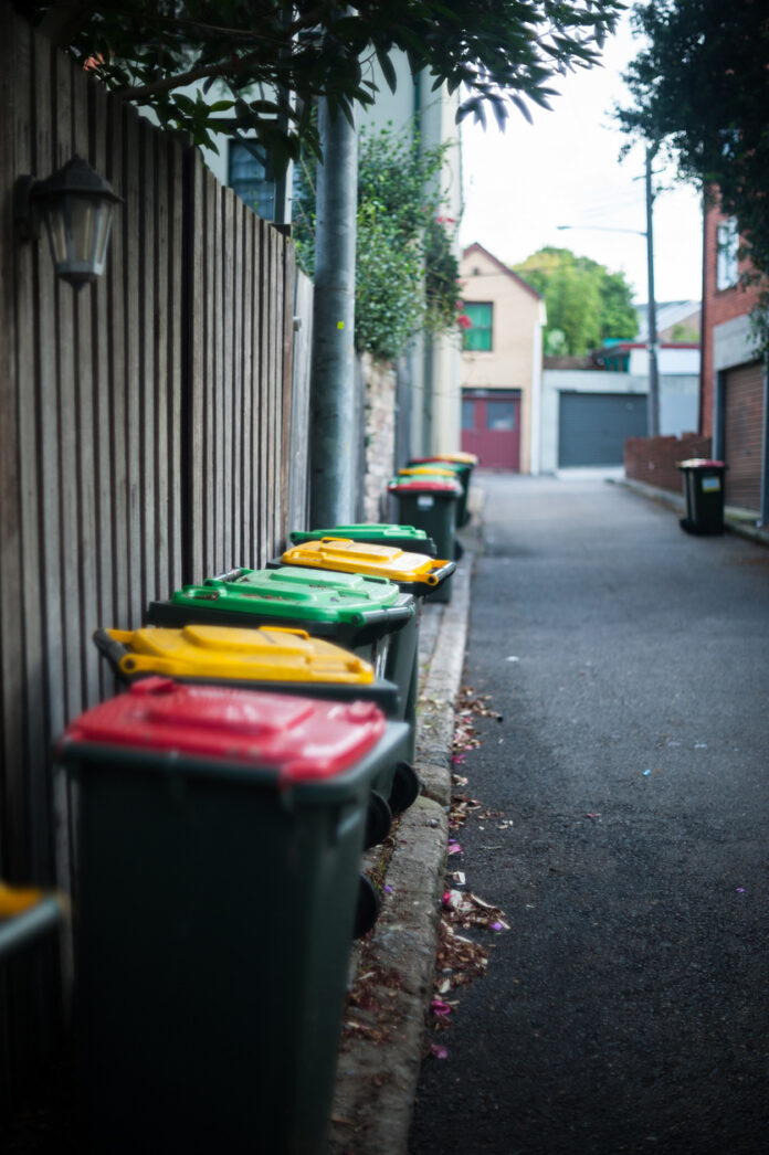 colorful garbage bins