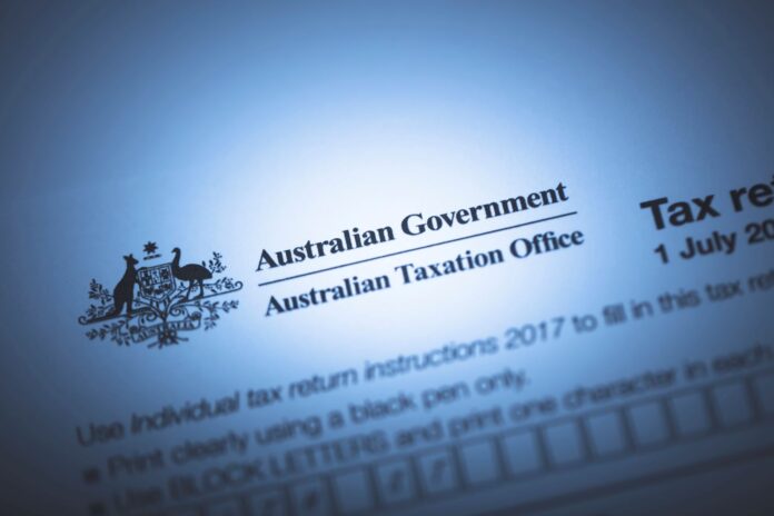 close up of tax return