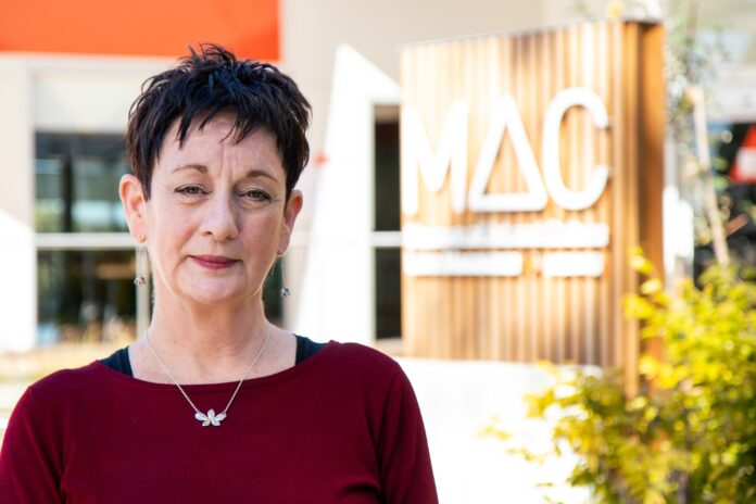 MAC Director Debbie Abraham outside the gallery in Lake Macquarie.