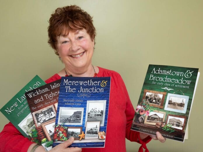 Newcastle author Julie Keating with some of her books.