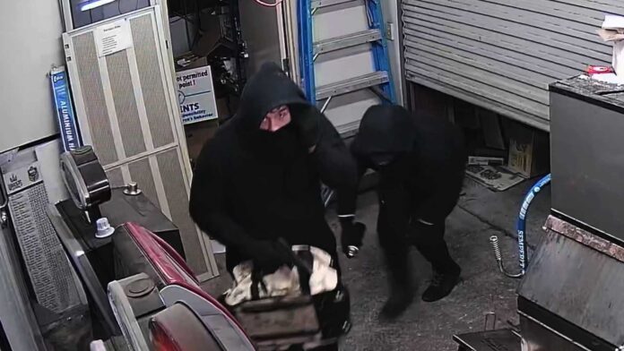 CCTV of people robbing a store