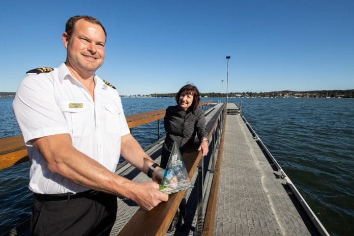 Lake Macquarie Cruises General Manager Peter Hanrahan with Mayor Kay Fraser at Speers Point