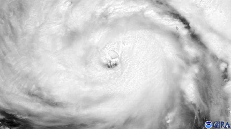 This satellite image provided by NOAA shows a view of Hurricane Ida, Saturday, Aug. 28, 2021