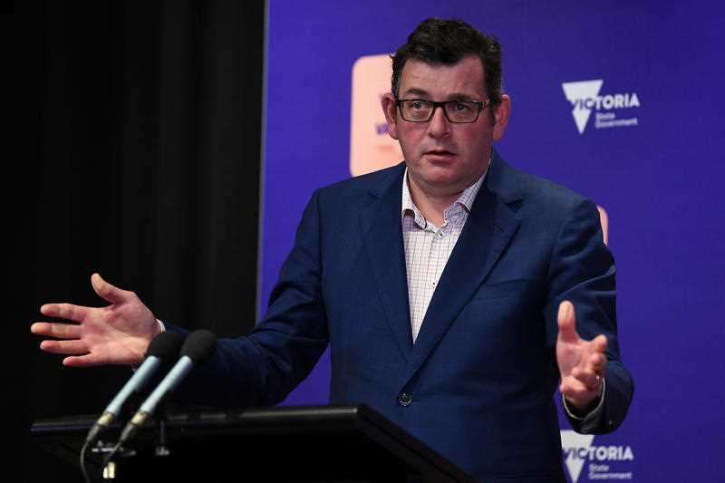 Victorian Premier Daniel Andrews addresses the media during a press conference in Melbourne