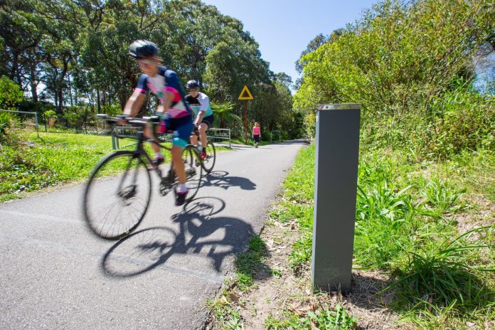 Cyclists using the Fernleigh Track at Whitebridge on the weekend.