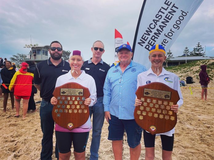 The Hunter Junior Surf Lifesavers of the Year with their awards