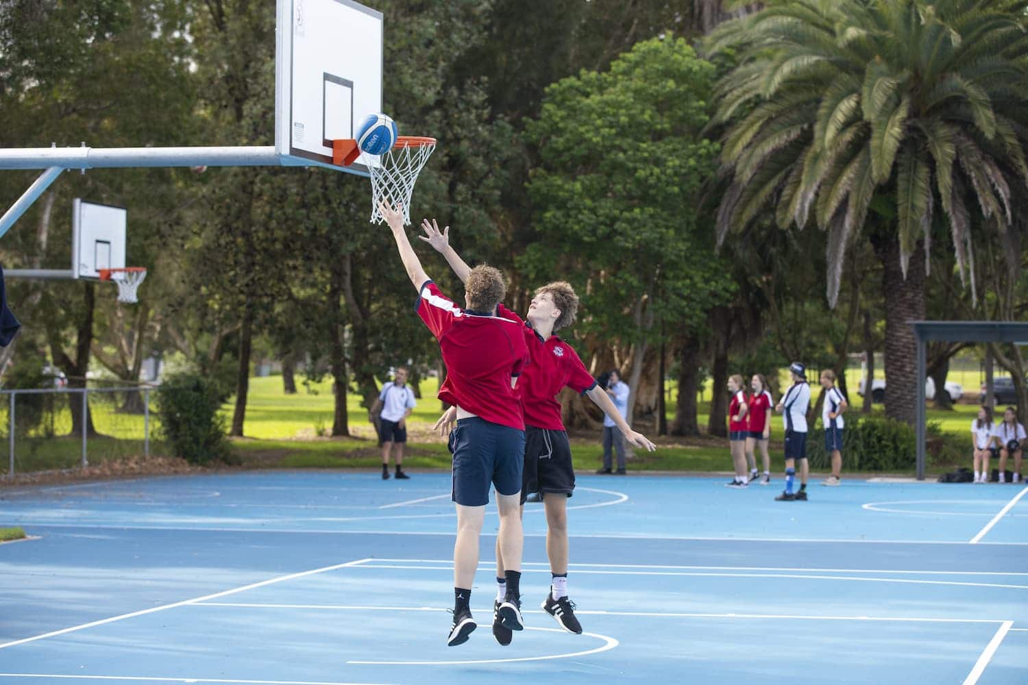 Four new basketball courts were unveiled at the national park this morning.