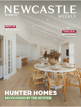 newcastle weekly september edition magazine with interior design of a dining room by hunter homes on the cover